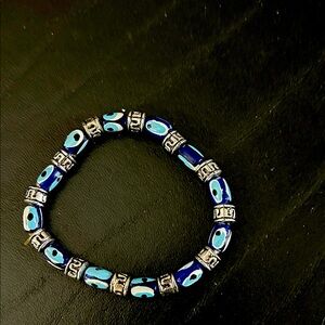 Blue Evil Eye Beaded Bracelet